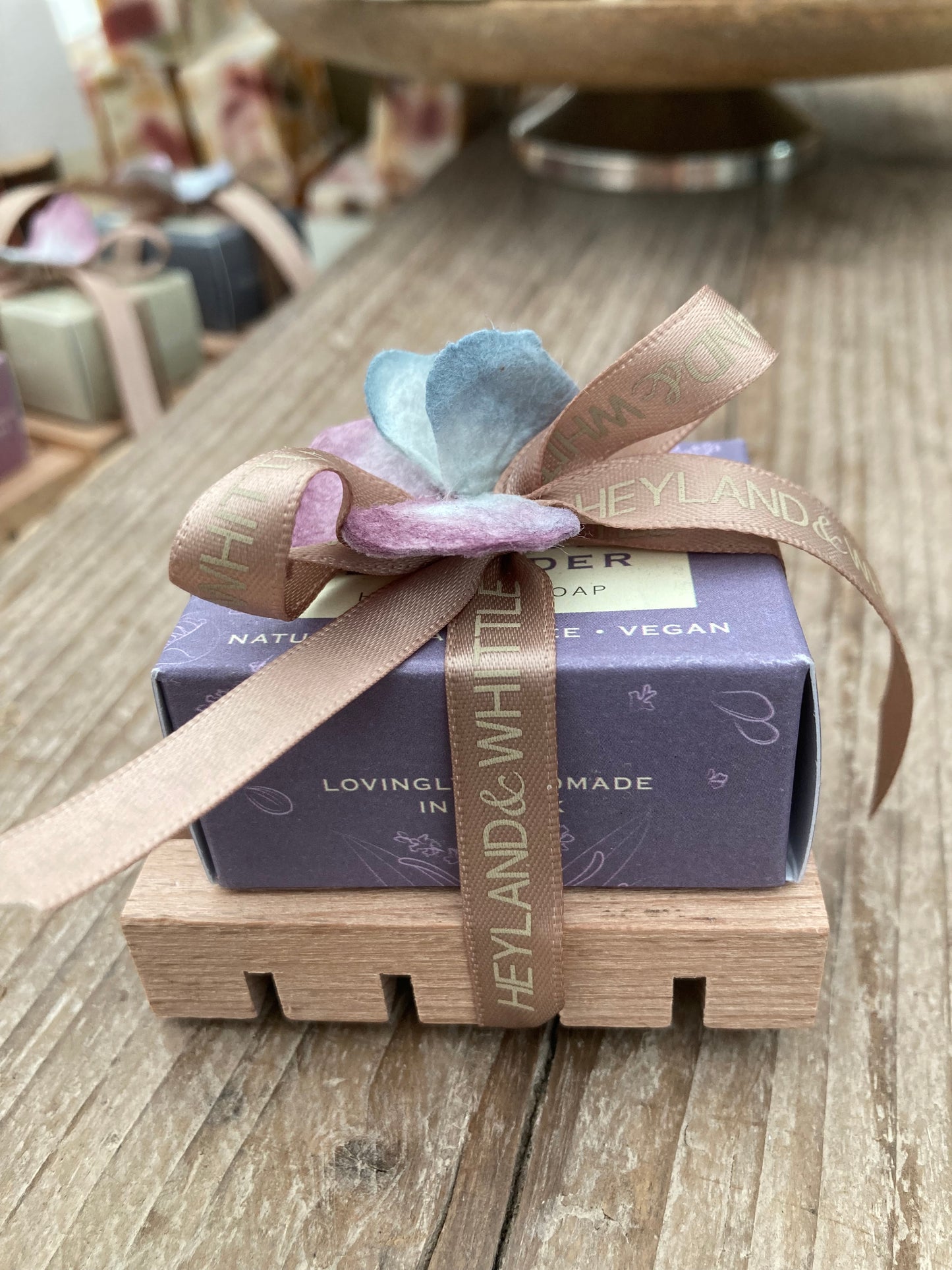 English Lavender Mini Soap Saver Favour - Tied with Ribbon (pack size of 4)