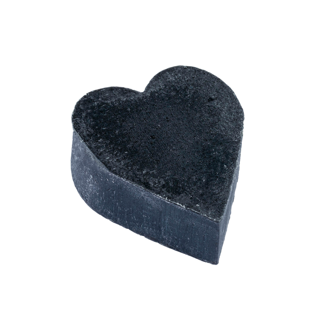 Activated Charcoal Palm Free Heart Soap 40g (8 pack)